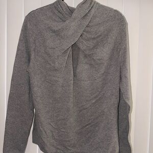 Abercrombie & Fitch Gray Cross Neck Peek-A-Boo Chest Sweater